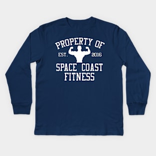 Space Coast Fitness - Property (White) Kids Long Sleeve T-Shirt